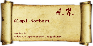 Alapi Norbert névjegykártya